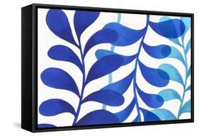 Indigo in Three-Eva Watts-Framed Stretched Canvas