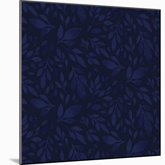 Indigo Leaf Pattern-Yachal Design-Mounted Giclee Print