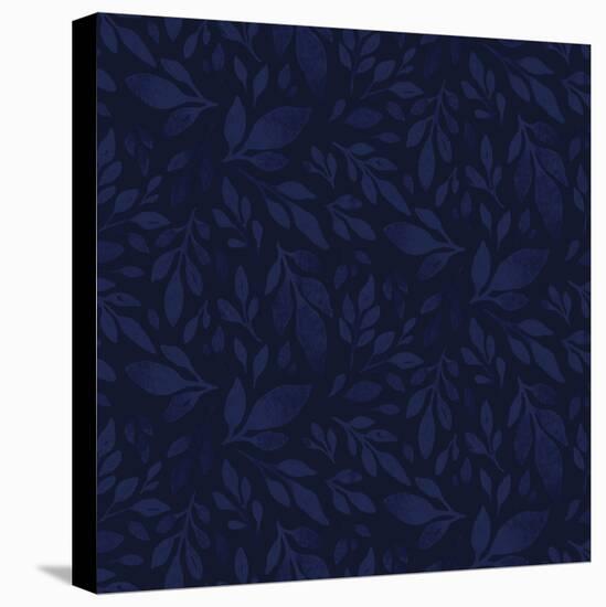 Indigo Leaf Pattern-Yachal Design-Stretched Canvas