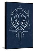 Indigo Lotus-null-Framed Stretched Canvas