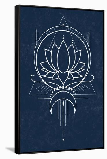 Indigo Lotus-null-Framed Stretched Canvas