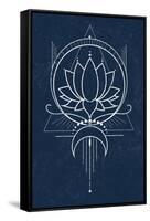 Indigo Lotus-null-Framed Stretched Canvas