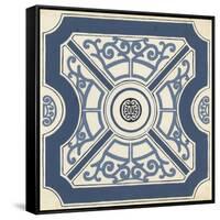 Indigo Motif I-June Vess-Framed Stretched Canvas