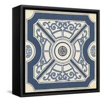 Indigo Motif I-June Vess-Framed Stretched Canvas