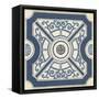 Indigo Motif I-June Vess-Framed Stretched Canvas