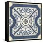 Indigo Motif I-June Vess-Framed Stretched Canvas