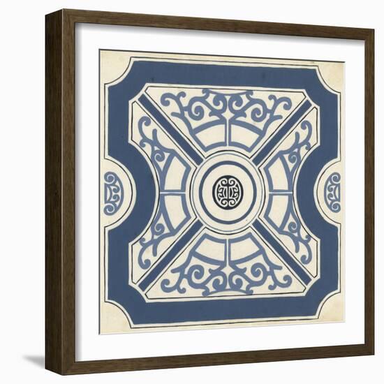 Indigo Motif I-June Vess-Framed Art Print