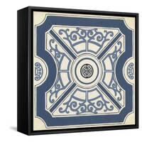 Indigo Motif I-June Vess-Framed Stretched Canvas