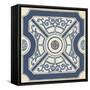 Indigo Motif I-June Vess-Framed Stretched Canvas