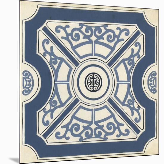 Indigo Motif I-June Vess-Mounted Art Print