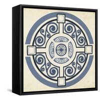 Indigo Motif IV-June Vess-Framed Stretched Canvas