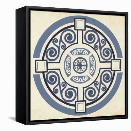 Indigo Motif IV-June Vess-Framed Stretched Canvas