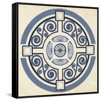 Indigo Motif IV-June Vess-Framed Stretched Canvas