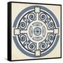 Indigo Motif IV-June Vess-Framed Stretched Canvas