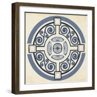 Indigo Motif IV-June Vess-Framed Art Print