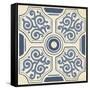 Indigo Motif IX-June Vess-Framed Stretched Canvas