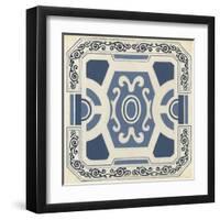 Indigo Motif V-June Vess-Framed Art Print