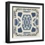 Indigo Motif V-June Vess-Framed Art Print