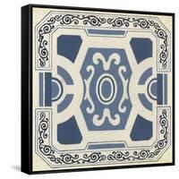 Indigo Motif V-June Vess-Framed Stretched Canvas