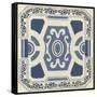 Indigo Motif V-June Vess-Framed Stretched Canvas