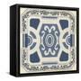 Indigo Motif V-June Vess-Framed Stretched Canvas