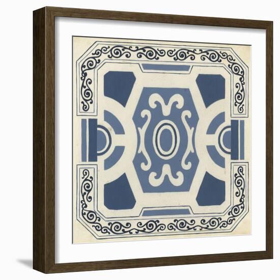 Indigo Motif V-June Vess-Framed Art Print