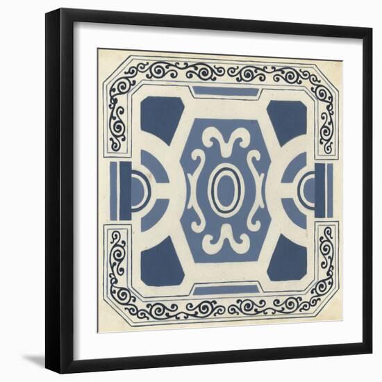 Indigo Motif V-June Vess-Framed Art Print