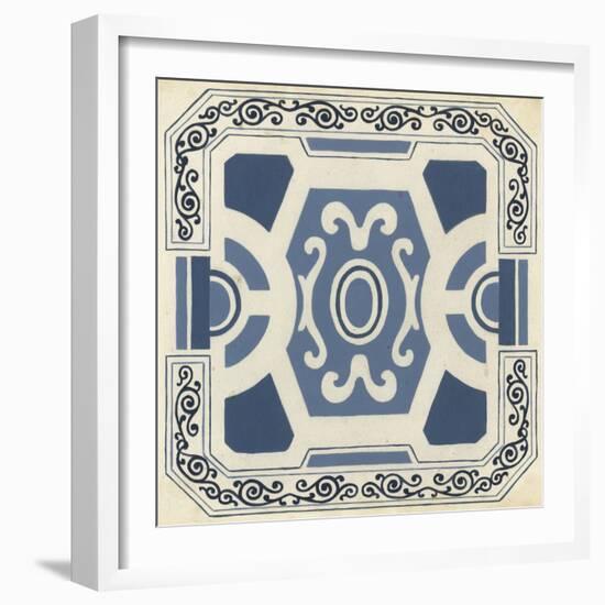 Indigo Motif V-June Vess-Framed Art Print