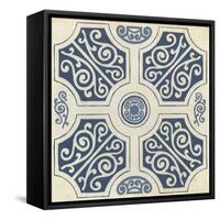 Indigo Motif VII-June Vess-Framed Stretched Canvas