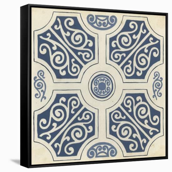 Indigo Motif VII-June Vess-Framed Stretched Canvas