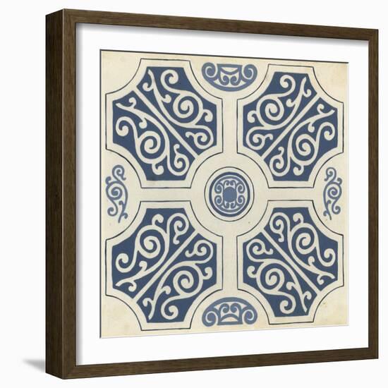 Indigo Motif VII-June Vess-Framed Art Print