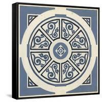 Indigo Motif VIII-June Vess-Framed Stretched Canvas