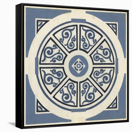 Indigo Motif VIII-June Vess-Framed Stretched Canvas