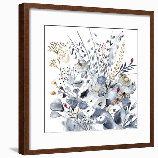 Indigo & Ochre I-Victoria Borges-Framed Art Print