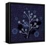 Indigo Olive Branch-Melody Hogan-Framed Stretched Canvas