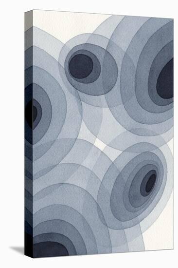 Indigo Ovals II-Nikki Galapon-Stretched Canvas