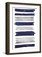 Indigo Paint Streaks-Marcus Prime-Framed Art Print