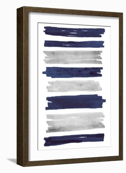 Indigo Paint Streaks-Marcus Prime-Framed Art Print