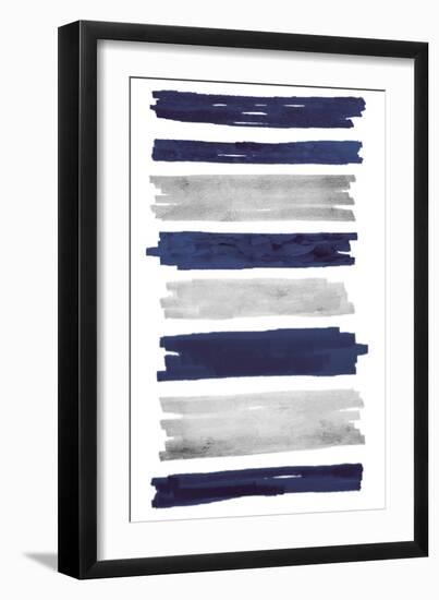 Indigo Paint Streaks-Marcus Prime-Framed Art Print