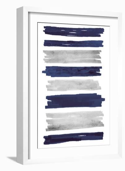 Indigo Paint Streaks-Marcus Prime-Framed Art Print