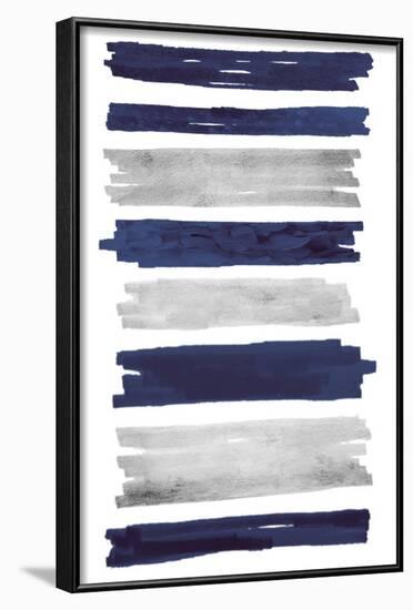 Indigo Paint Streaks-Marcus Prime-Framed Art Print