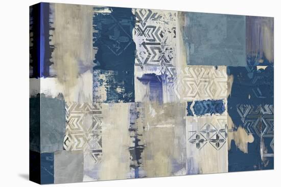 Indigo Patchwork-Tom Reeves-Stretched Canvas