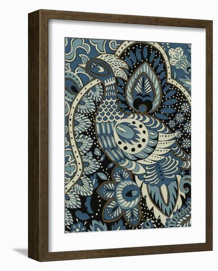 Indigo Peacock II-Chariklia Zarris-Framed Art Print