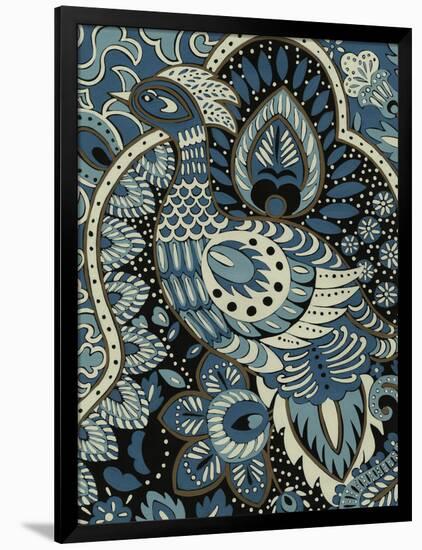 Indigo Peacock II-Chariklia Zarris-Framed Art Print