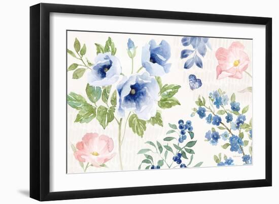 Indigo Petals I-Beth Grove-Framed Art Print