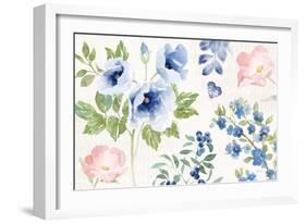 Indigo Petals I-Beth Grove-Framed Art Print