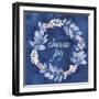 Indigo Petals V-Beth Grove-Framed Art Print