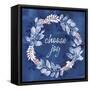 Indigo Petals V-Beth Grove-Framed Stretched Canvas