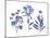 Indigo Pressed Florals II-Studio W-Mounted Art Print