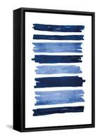 Indigo Rolling Streaks-Marcus Prime-Framed Stretched Canvas